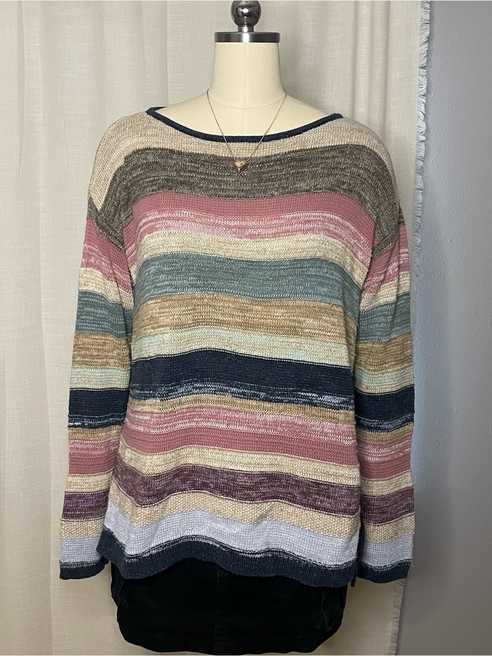 CHAPS Multicolor Striped Knit Sweater